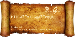 Miklósi Györgyi névjegykártya