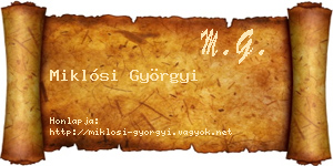 Miklósi Györgyi névjegykártya